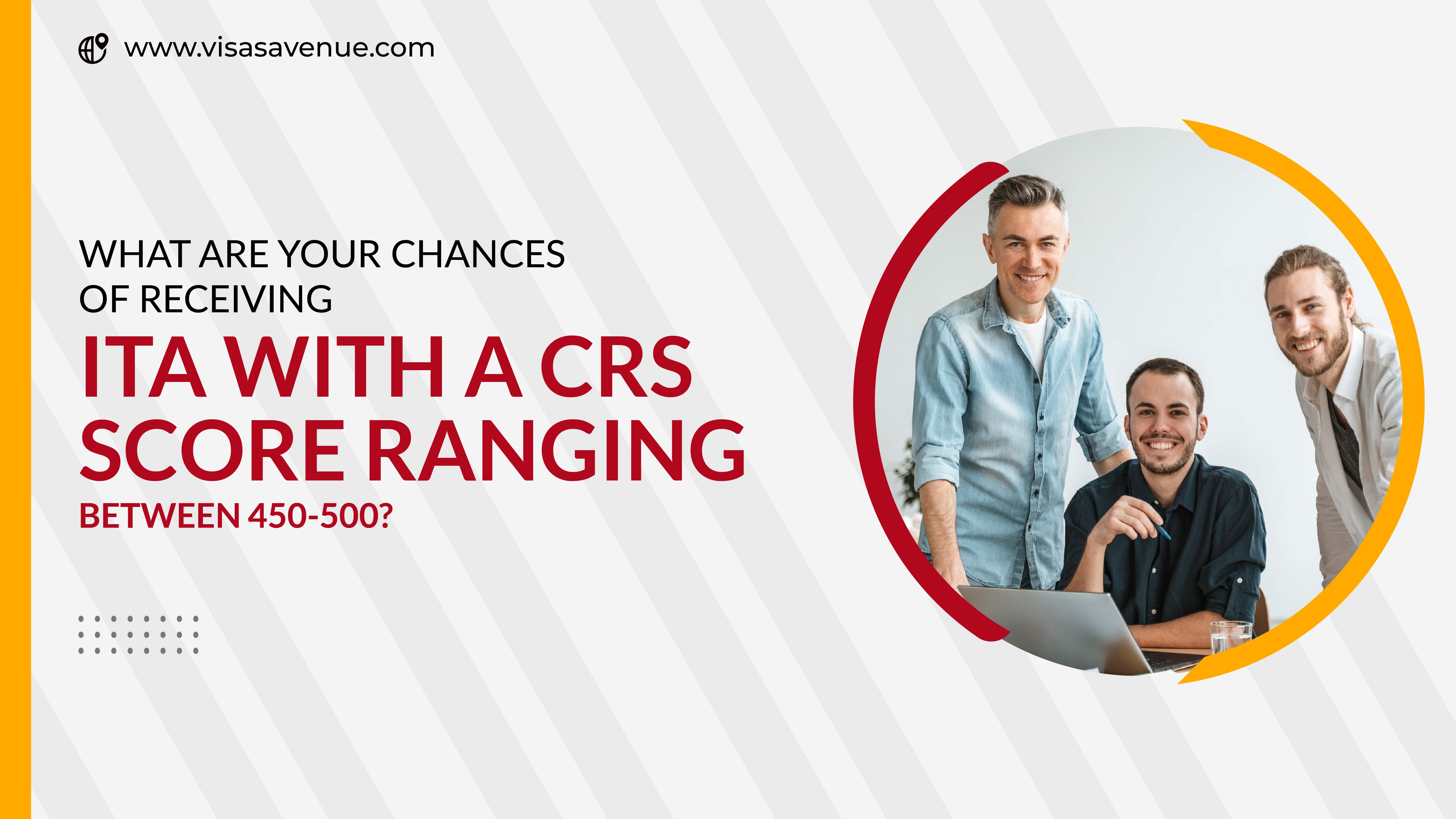 What are your chances of receiving ITA with a CRS score ranging between 450-500?