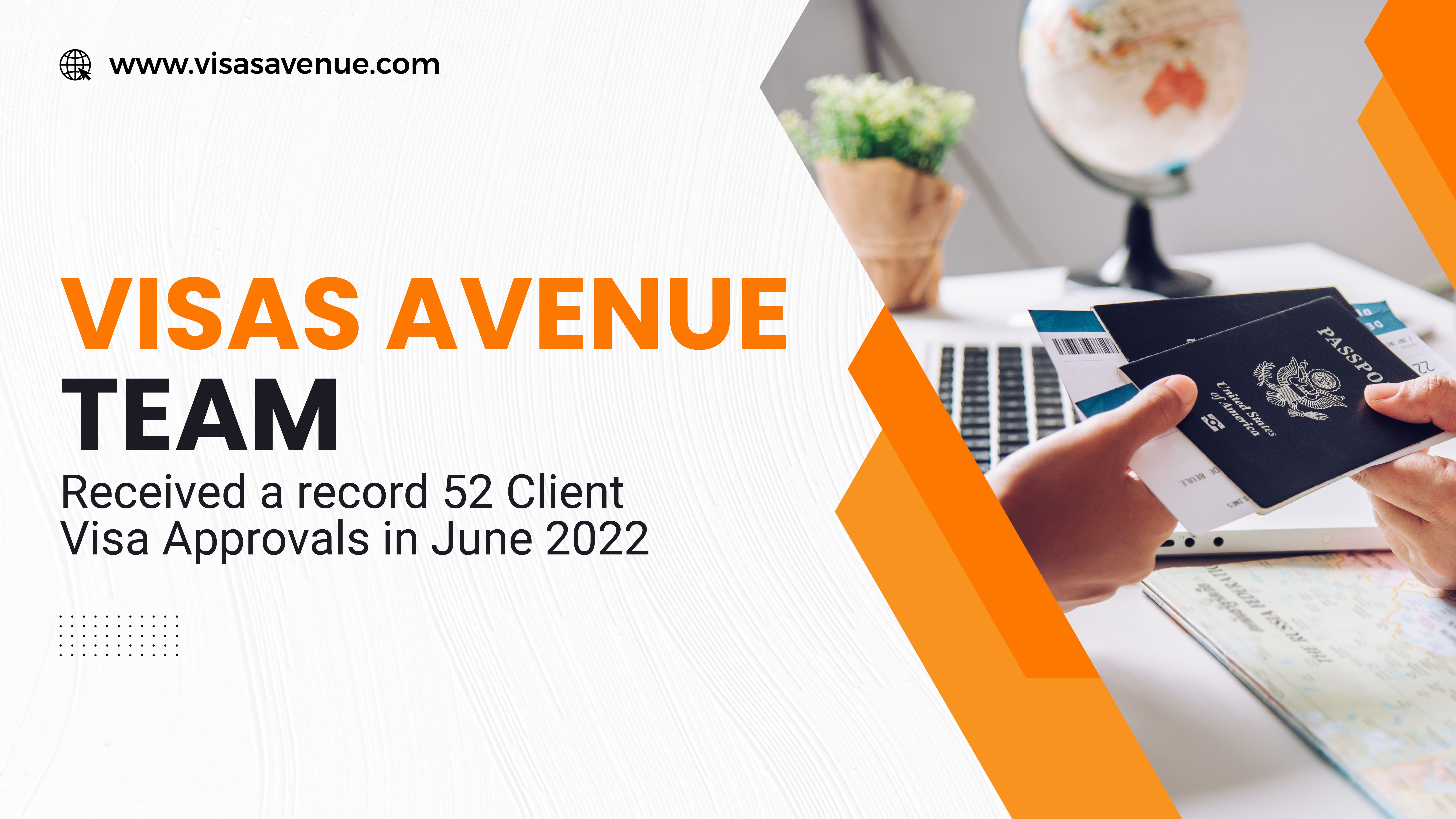Jubilant June for Team Visas Avenue- Received Record 52 Client Visa approvals in June 2022
